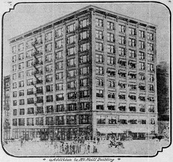 Drawing of 1911 Addition to McNeill Building
from The Chicago Sunday Tribune40